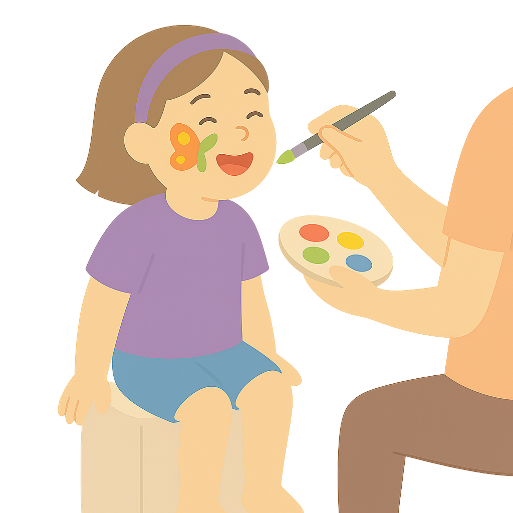 페이스페인팅 하는 아이