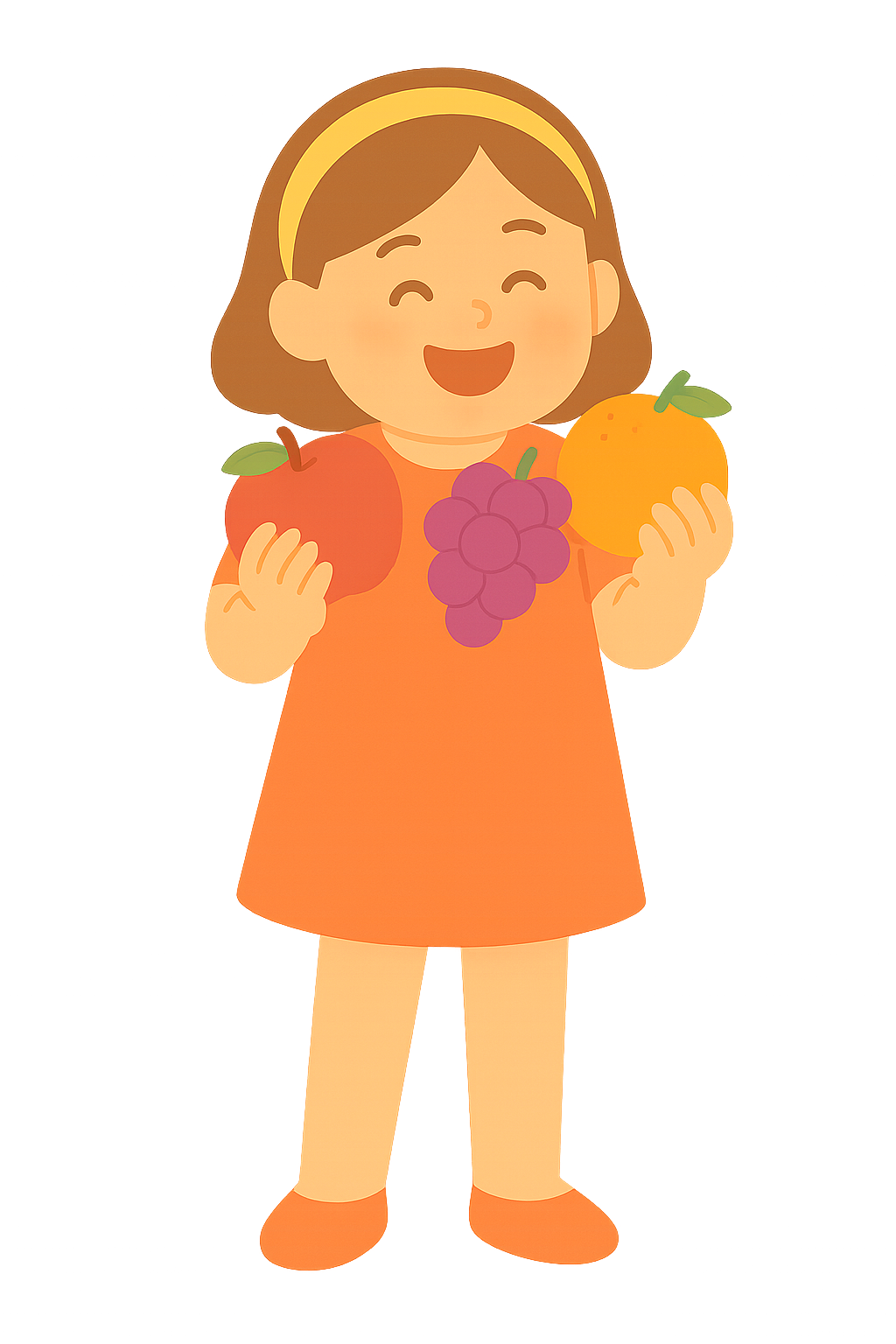 과일간식을 받아 기뻐하는 아이