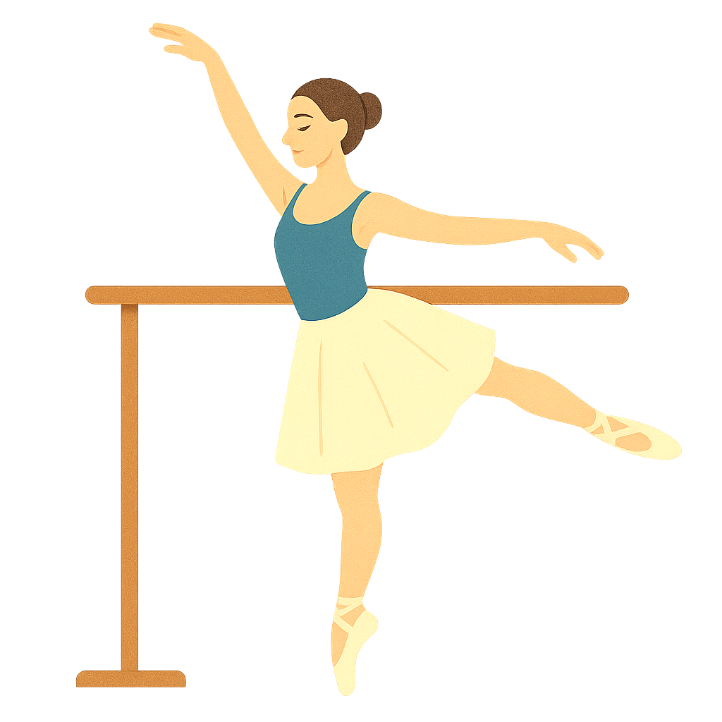 바에서 연습하는 발레리나모습