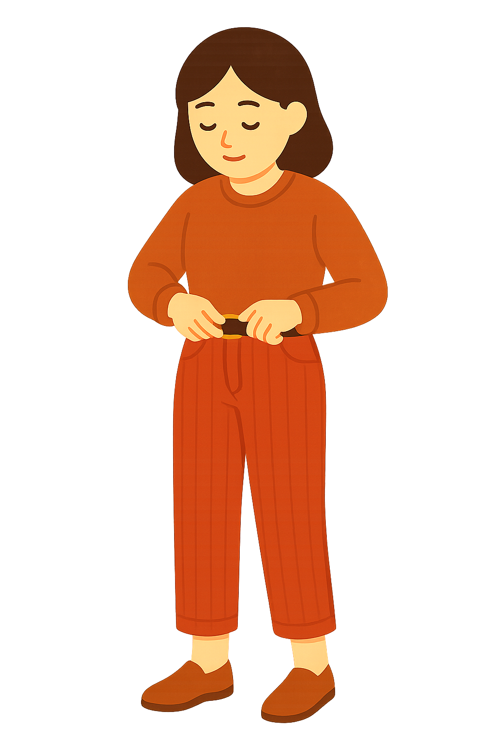 코듀로이바지입고 벨트조이기