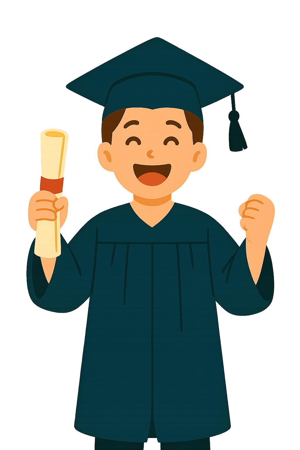 초등학생이 학사모쓰고 졸업장들고 웃는모습