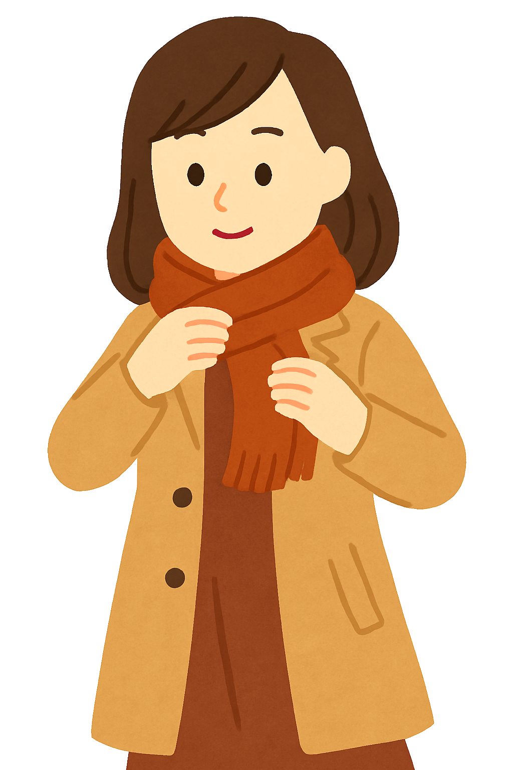 트렌치코트 입고 목도리정리