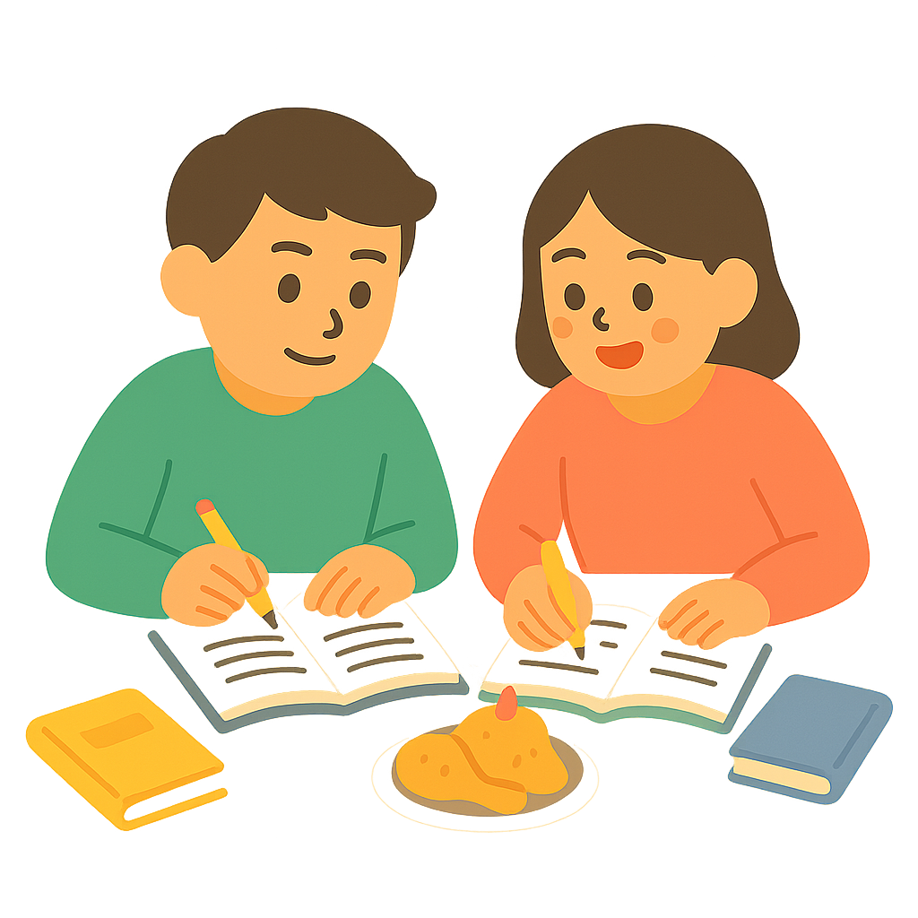 시험공부 같이하는 장면