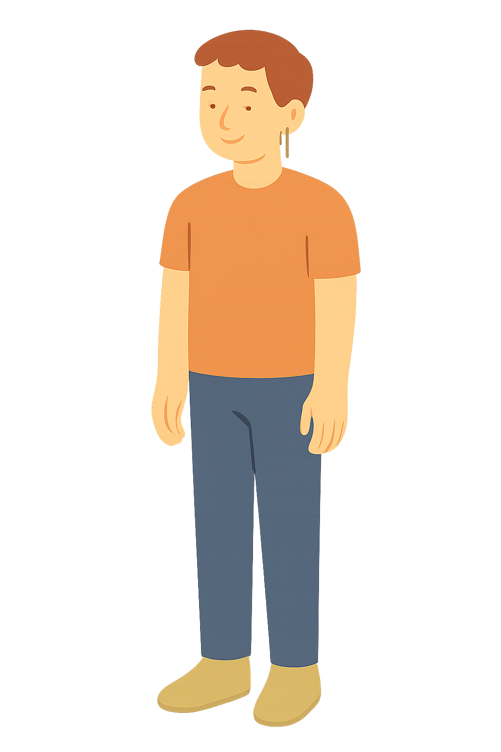 긴 드롭 귀걸이를 한 모습