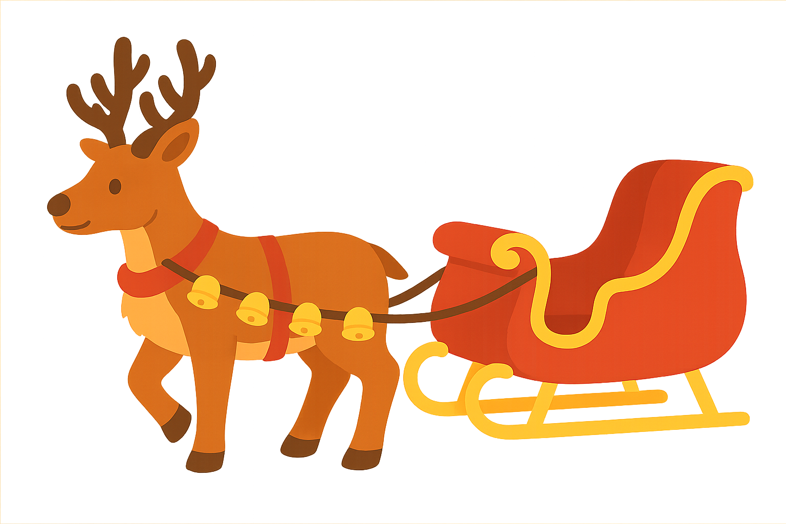 방울을 단 썰매를 끄는 순록