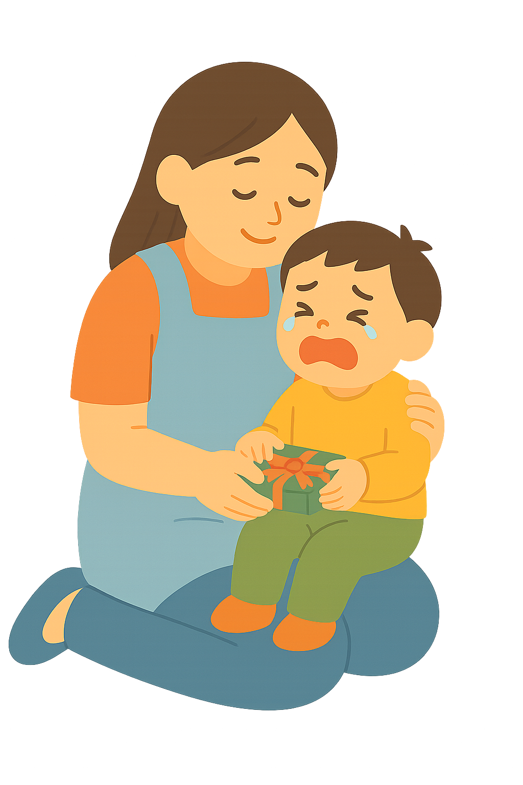 우는 아이달래주는 모습