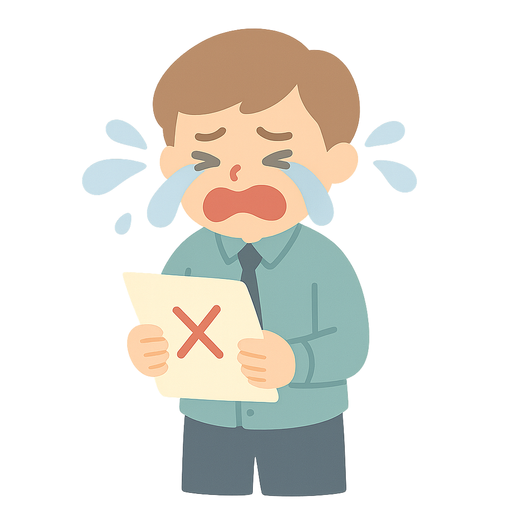 시험지를 보고 울고있는 학생