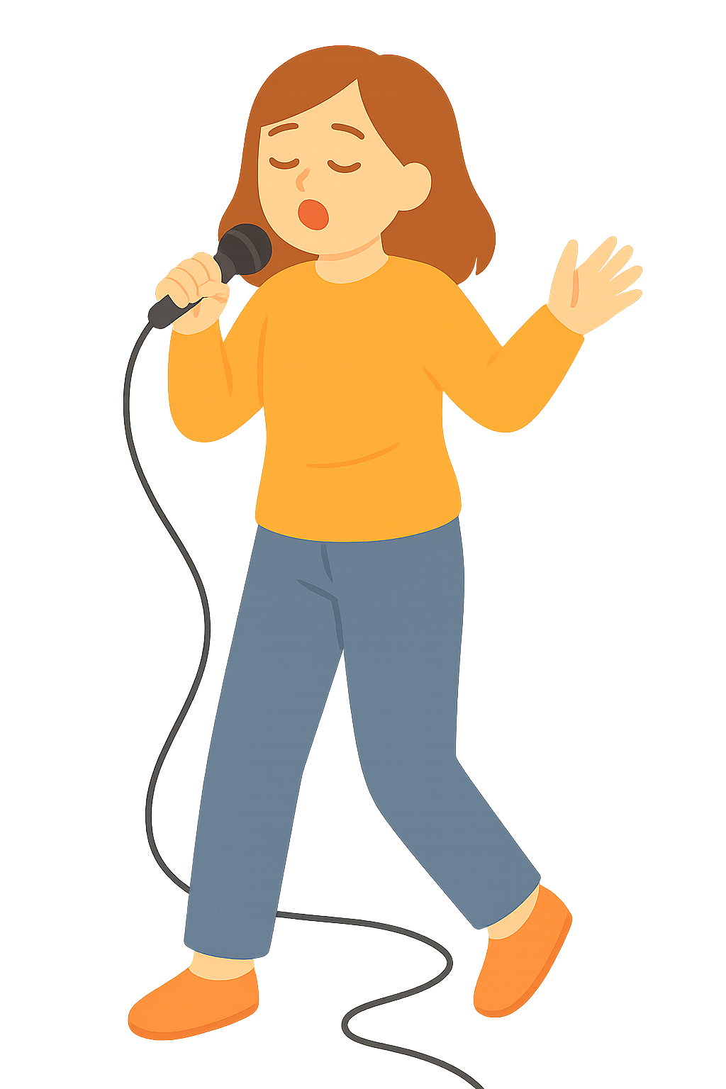 눈을 감고 열정적으로 노래하는 사람