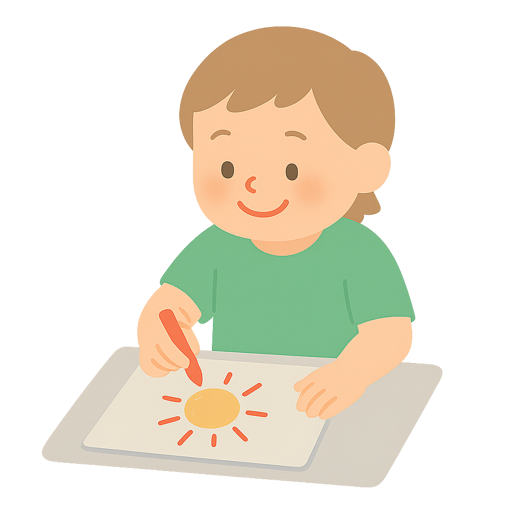 색연필로 그림 그리는 아이