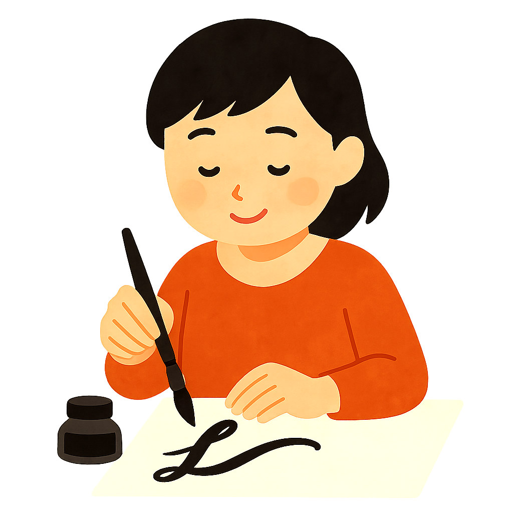 붓으로 캘라그라피 쓰기