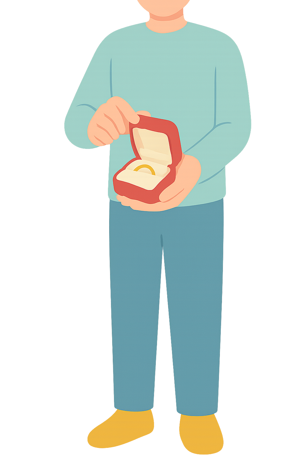 반지케이스를 열어보는 손