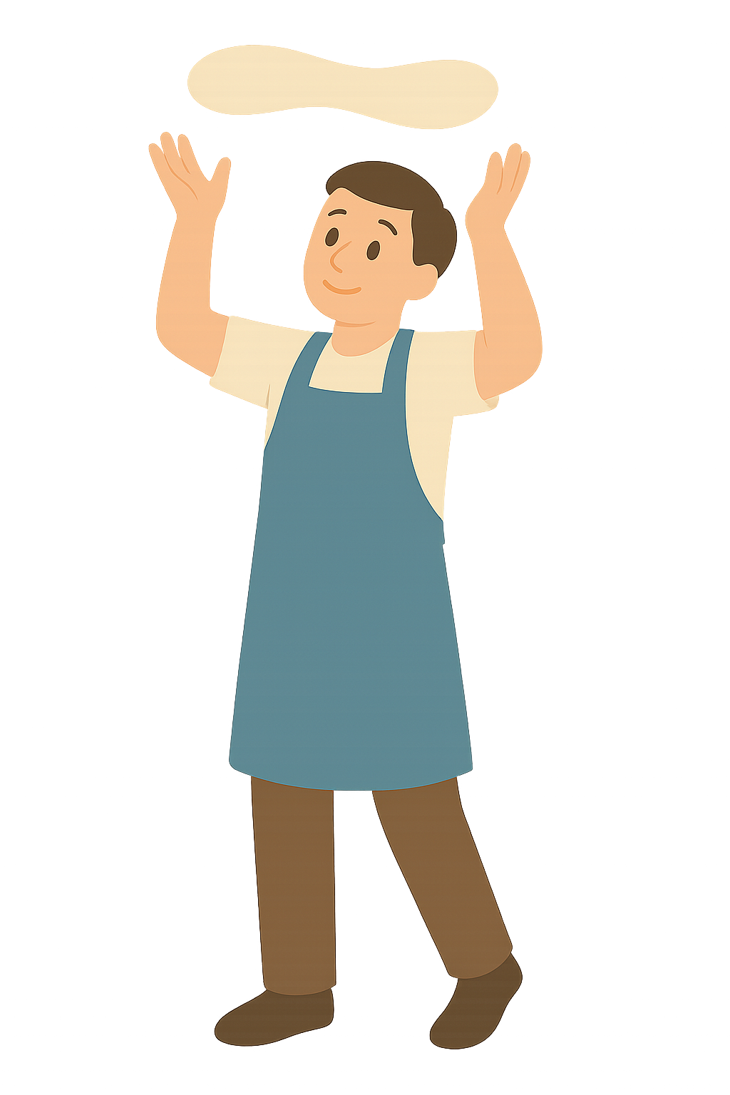 피자반죽을 공중으로 던지는 사람