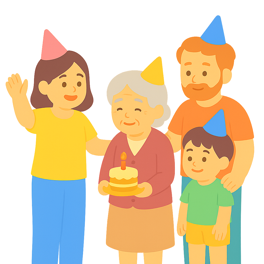 할머니생일축하하는 모습