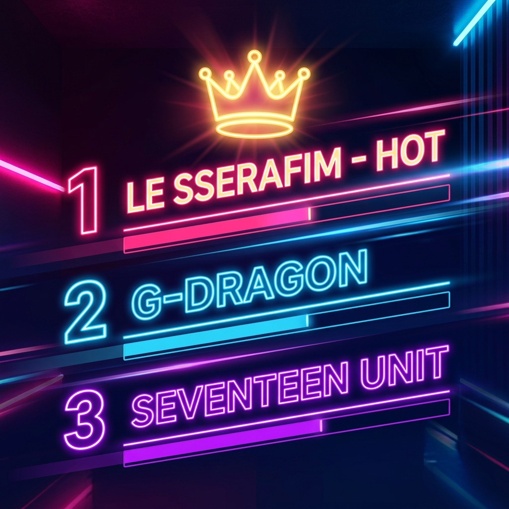 뮤직뱅크 3월 차트 점령: 르세라핌 'HOT' 1위 등극